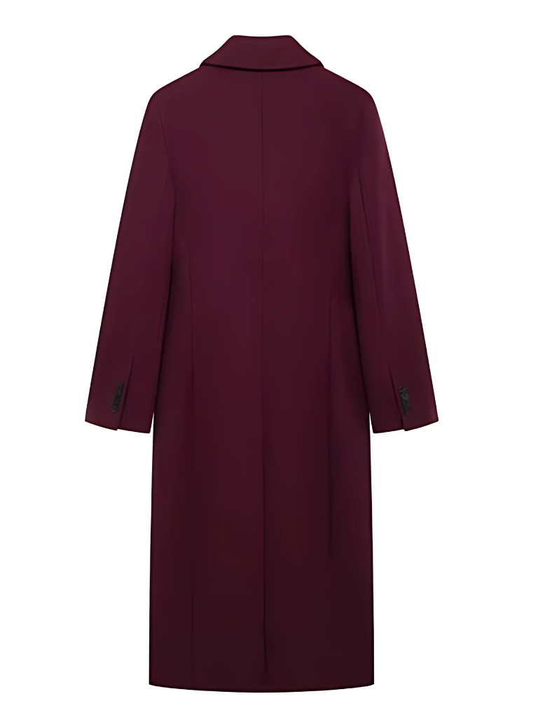 Maison Svala™ | Elegant Vinröd Ullkappa