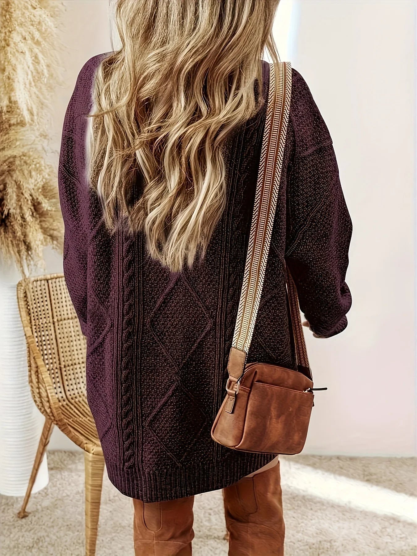 Maison Svala™ | Stickad Oversize Klänning