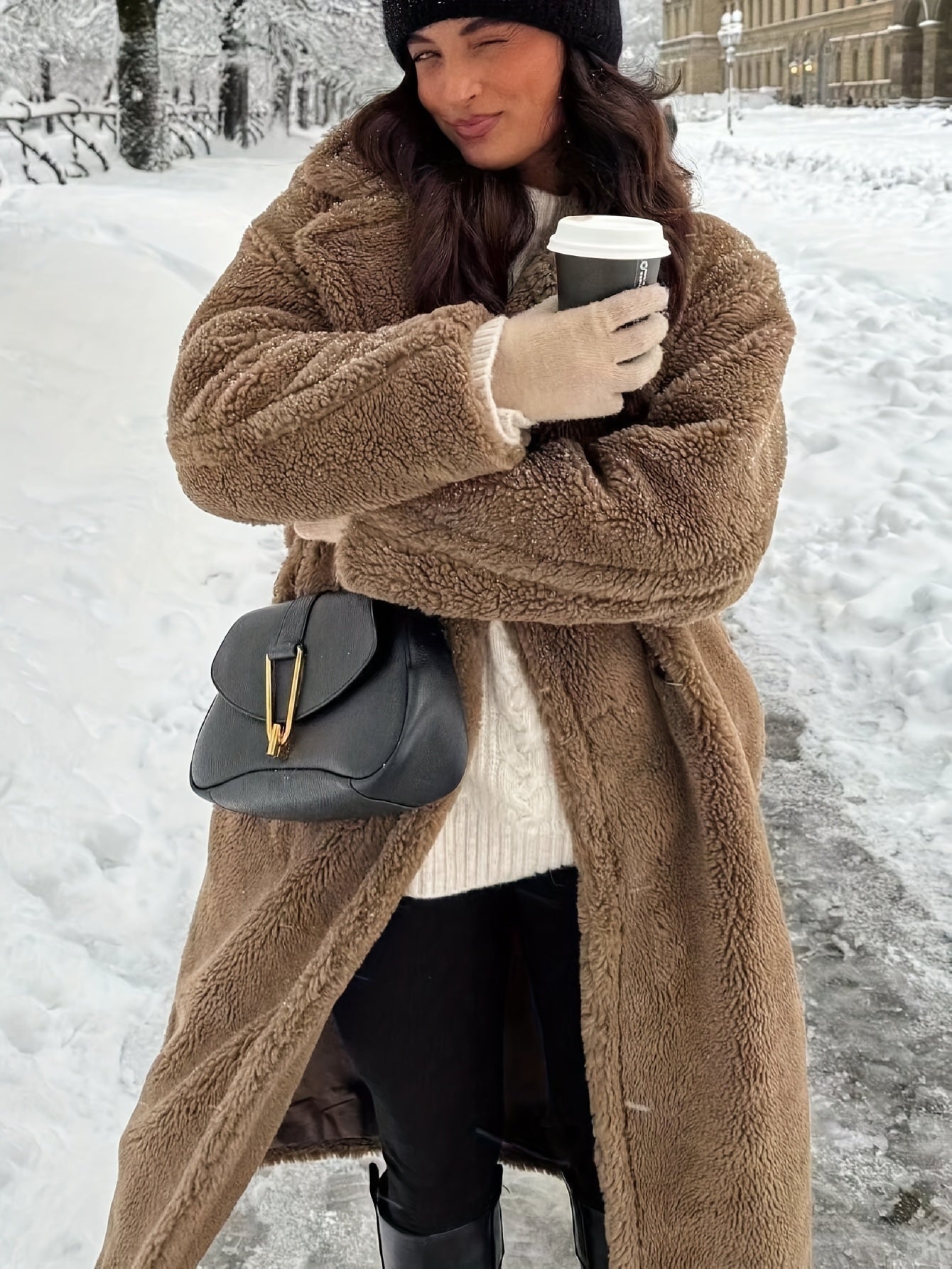 Oversize teddyjacka