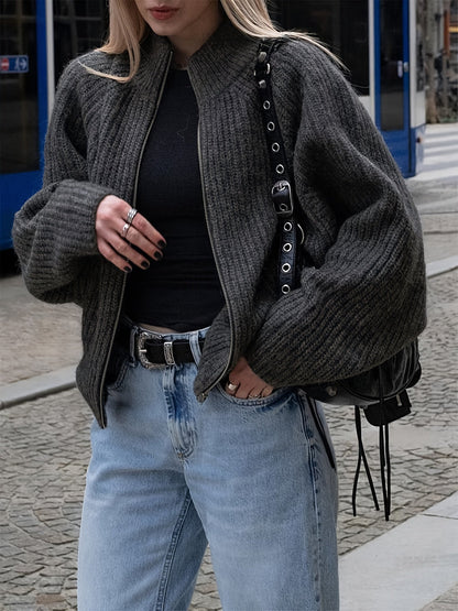 Lös Cardigan med Dragkedja