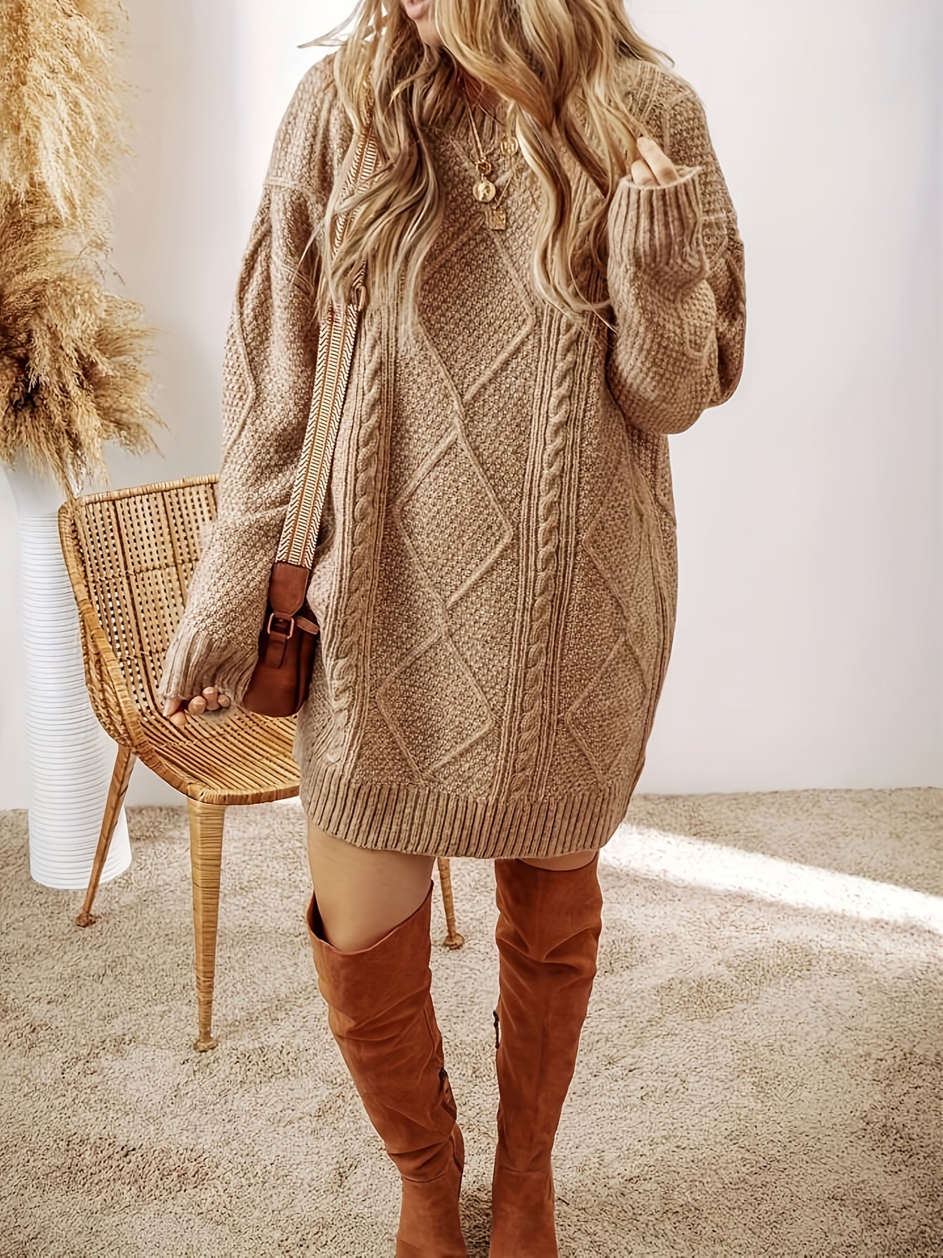 Maison Svala™ | Stickad Oversize Klänning